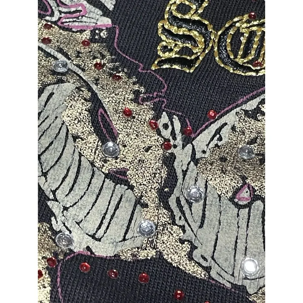 Vintage Y2K Sacred Cult Womens Hoodies Size Small‎ Rhinestones